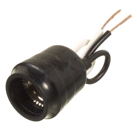 660W Round Black Bulb Holder Plastic